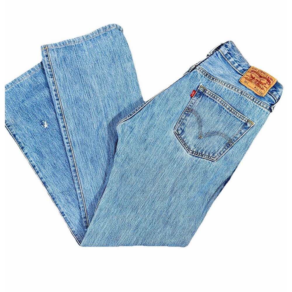 Vintage Levi’s 501 Jeans 36x34 Light Wash Button Fly 100% Cotton Made Egypt - Picture 11 of 11